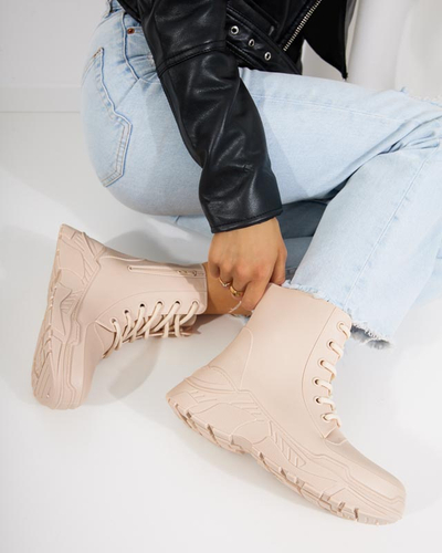 Bottes femme crème a'la bottes en caoutchouc Aiax - Footwear