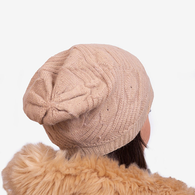 Bonnet double épaisseur femme beige chaud - Accessoires