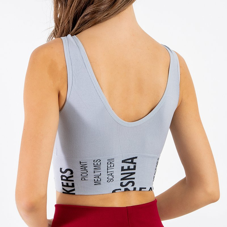 Soutien-gorge de sport gris pour femmes - Sous-vêtements