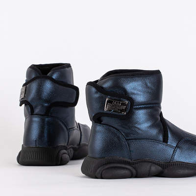 Bottes de neige pour enfants bleu marine avec velcro de Wintori - Chaussures