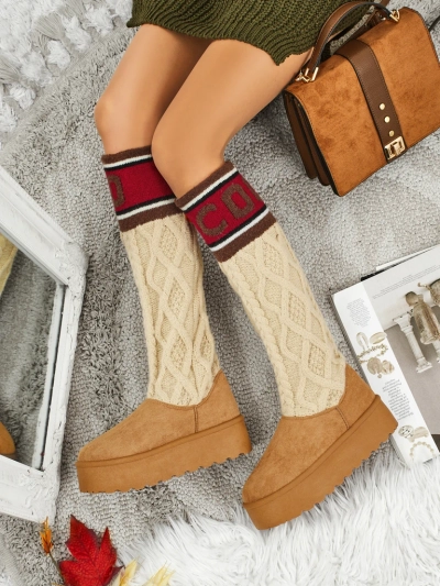 Bottes hautes de type bottes de neige pour femmes avec tige Anane