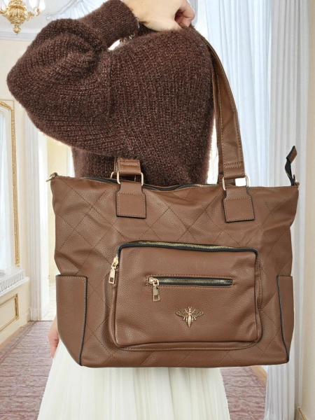 Sac à main shopper pour femme en cuir écologique matelassé Marvaya