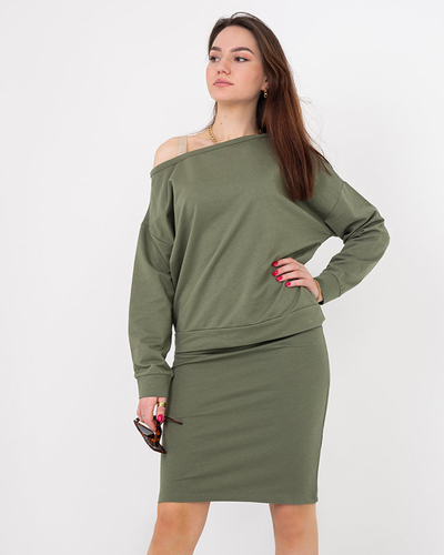 Ensemble chemisier et jupe vert femme - Vêtements