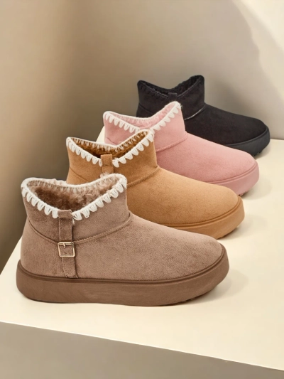 Royalfashion Bottines courtes pour femmes de style botte de neige Ewioz