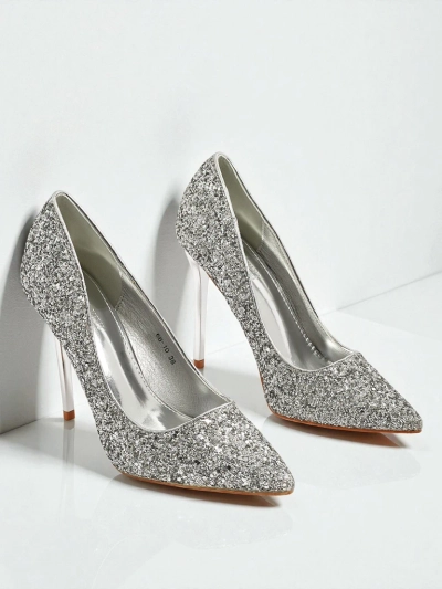 Escarpins pour femmes en cuir écologique à paillettes Zavrimea