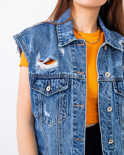 Gilet en jean bleu - Vêtements