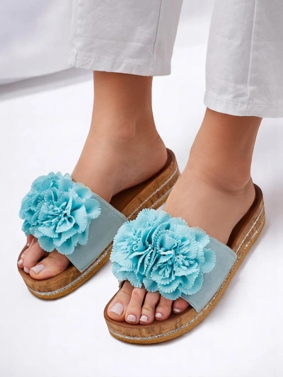 Royalfashion Tongs pour femmes avec fleurs Focce