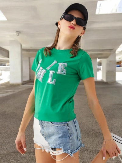 Blouse en coton Royalfashion pour femmes avec l'inscription