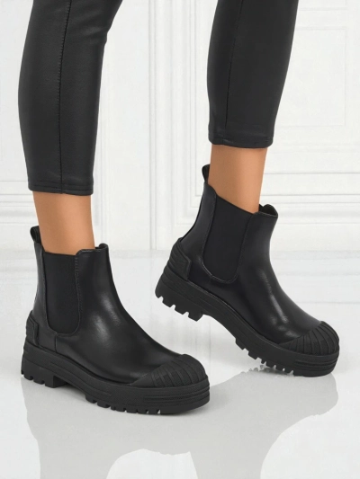 Bottines plateforme en cuir écologique Amber Veil