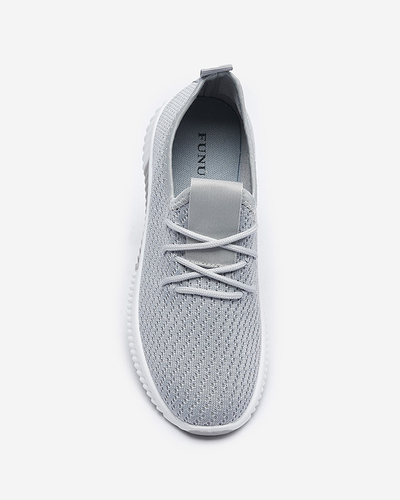 Gris chaussures de sport en tissu pour femmes Vobbu- Footwear