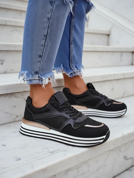 Royalfashion Baskets de sport plateforme pour femmes Erixo