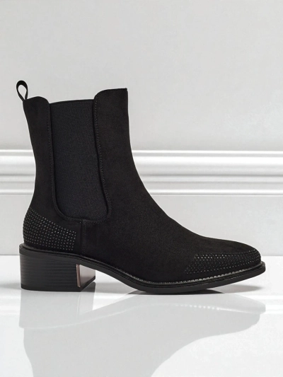 Bottines femme en éco-daim ornées de strass TangleMist