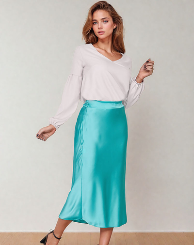 Royalfashion Jupe midi femme a'la satin