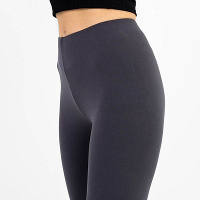 Legging doux couleur unie gris foncé pour femme - Vêtements