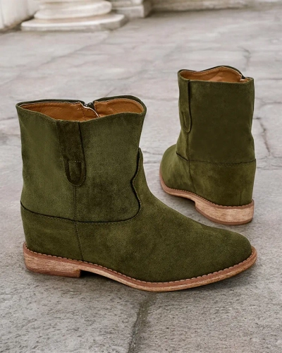 Royalfashion Bottes de style cow-boy sur un talon compensé couvert Patorias