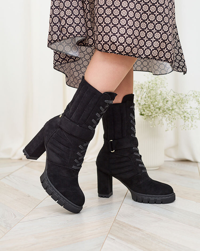 Royalfashion Bottes à talon aiguille Sehhra isolées pour femme, noires