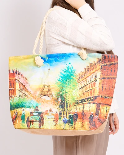 Royalfashion Grand sac en tissu avec impression