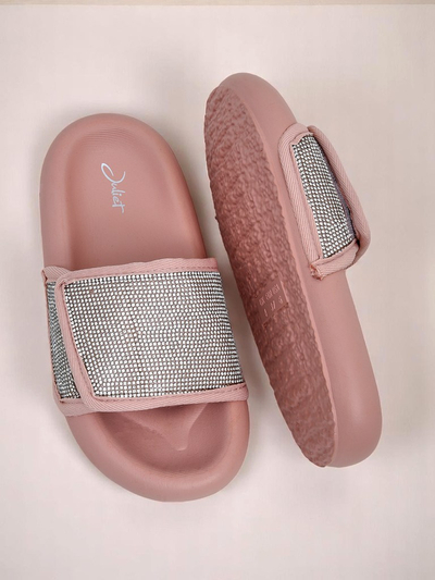 Royalfashion Claquettes plates pour femmes Sparkle Step