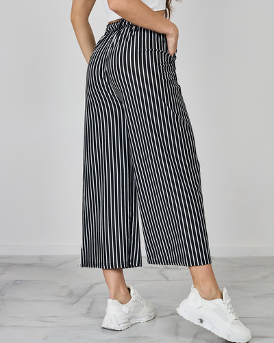 Royalfashion Pantalon large rayé femme 7/8