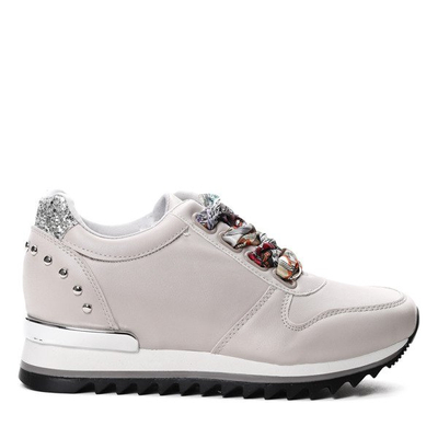 Szare tenisówki wiązane chustą Madalynn- Obuwie