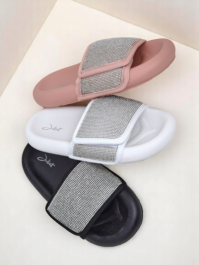 Royalfashion Claquettes plates pour femmes Sparkle Step