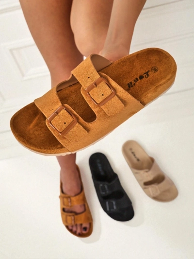 Royalfashion Sandales pour femmes en éco-daim avec boucles Bella Duo