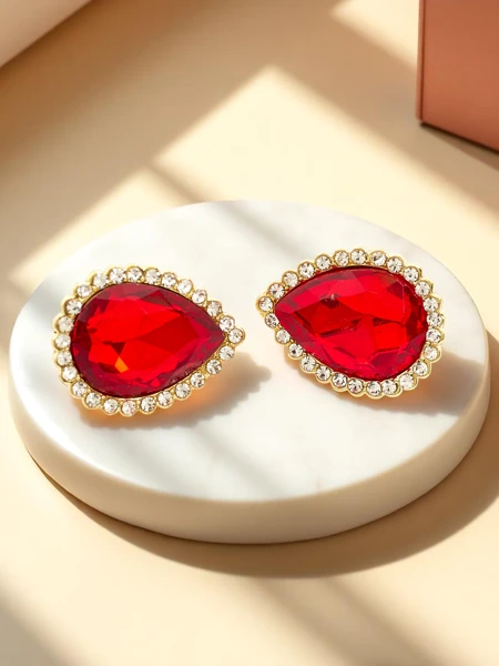 Royalfashion Boucles d'oreilles femme à clip en cristal et zircon cubique