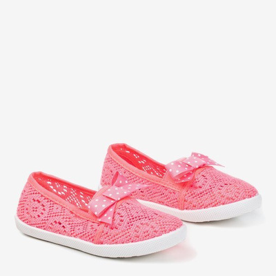 Baskets à enfiler pour enfants Shea pink fluo - Chaussures 1