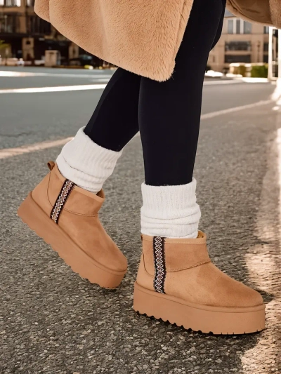 Royalfashion Bottes de neige courtes pour femmes Haluzi