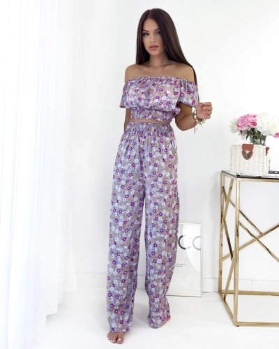 Royalfashion Ensemble floral deux pièces pour femmes