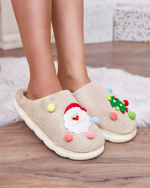 Royalfashion Chaussons de Noël pour femme en marron clair Fertemse