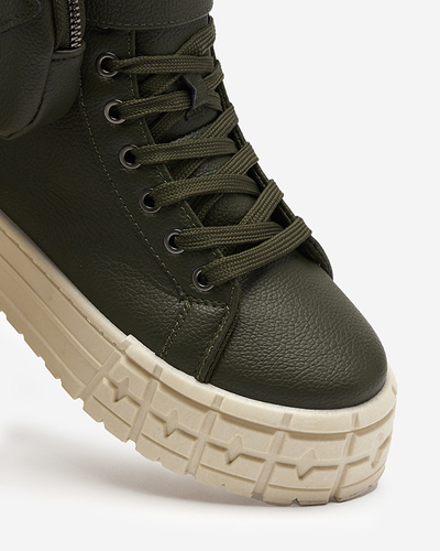 OUTLET Chaussures de sport pour femmes vertes avec cuir écologique Kolib - Footwear