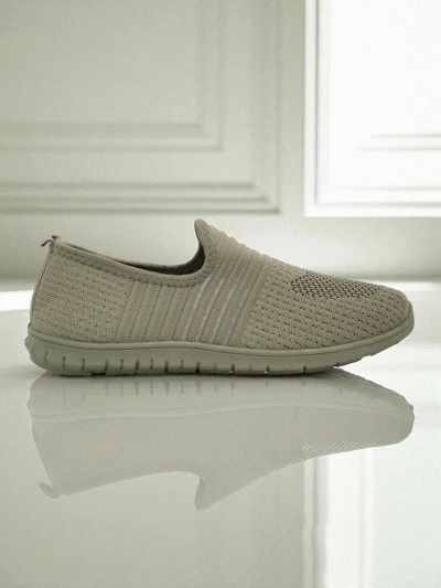 Mocassins pour femmes Hypatia Verde en tissu à enfiler avec semelle plate