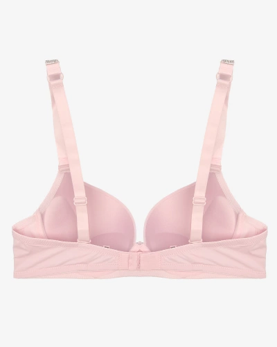 Royalfashion Soutien-gorge push-up uni rose clair avec bretelles décorées