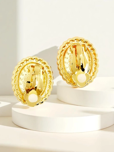 Boucles d’oreilles à clip Royalfashion pour femme avec cristal et zircon cubique