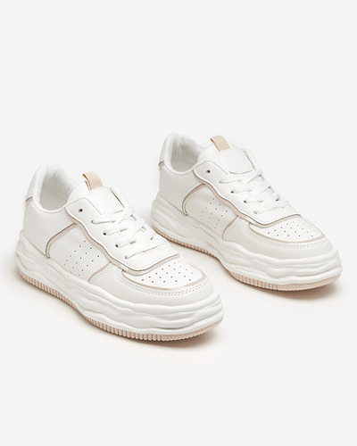 OUTLET Chaussures de sport femme beiges avec empiècements Dekavi - Footwear