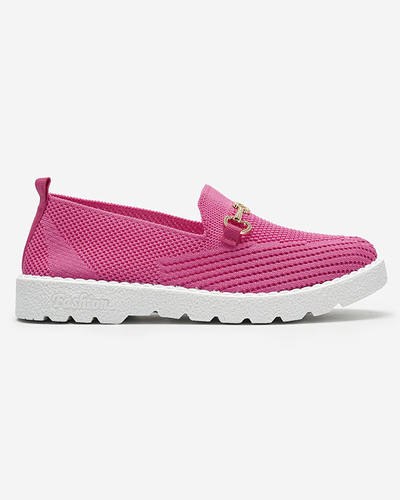 Baskets à enfiler pour femmes Fuchsia avec ornements dorés Enelida - Footwear