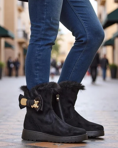 Bottes de neige Royalfashion pour femmes avec un nœud Kiebbi