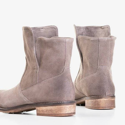 OUTLET Boots femme gris clair à talons plats Judetta - Chaussures