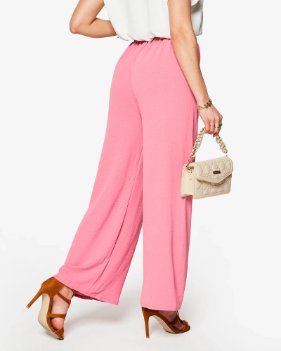 Pantalon palazzo large pour femme en rose foncé - Vêtements