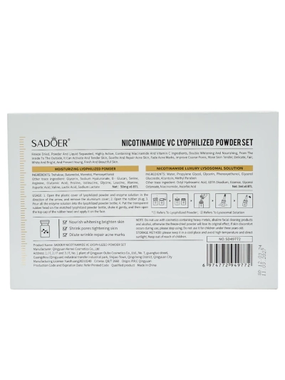 Sadoer Coffret de poudres lyophilisées de nicotinamide et de vitamine C