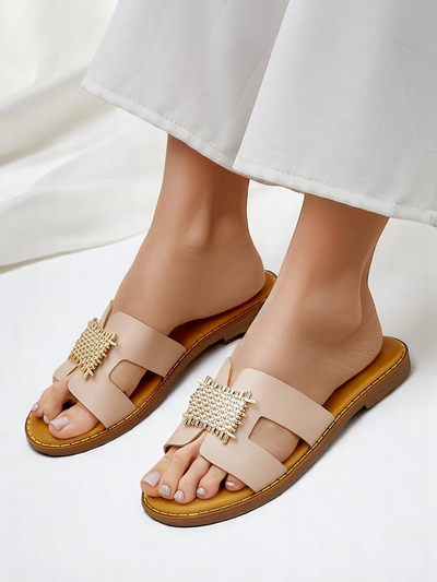 Royalfashion Mules décoratives pour femmes avec ornement Crattes