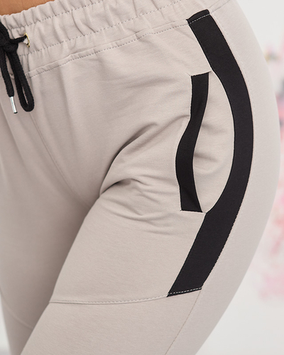 Pantalon de survêtement femme gris clair avec empiècements - Vêtements