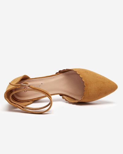 OUTLET Sandales camel femme en éco-daim sur le poteau Ametis - Footwear