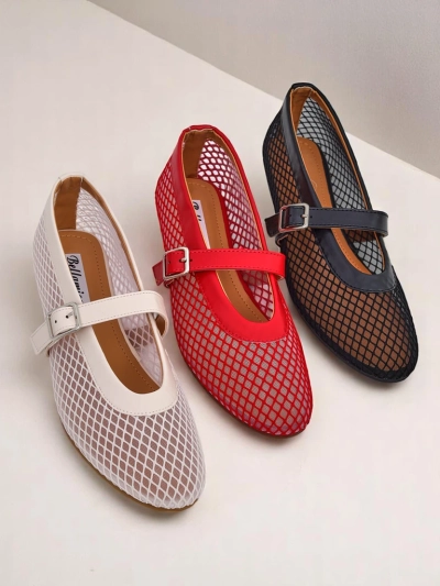 Royalfashion Ballerines ajourées pour femmes avec bride Naommi