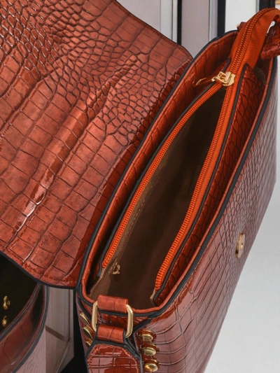 Royalfashion Petit sac à main verni pour femme en cuir écologique Velia Crest