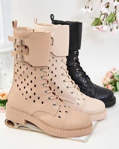 Royalfashion Bottes ajourées à lacets pour femme Belsel