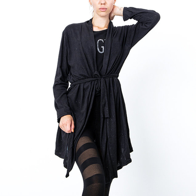 Cardigan noir noué pour femme - Vêtements