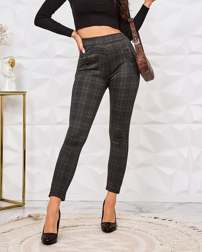 Royalfashion Pantalon teggings à carreaux isolé pour femme