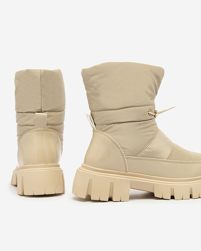 Royalfashion Bottes de neige à enfiler pour femme de couleur marron clair Sadella
